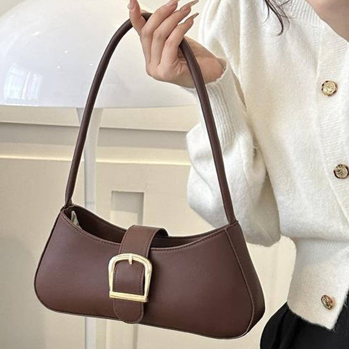 Shoulder Handbag: Brown