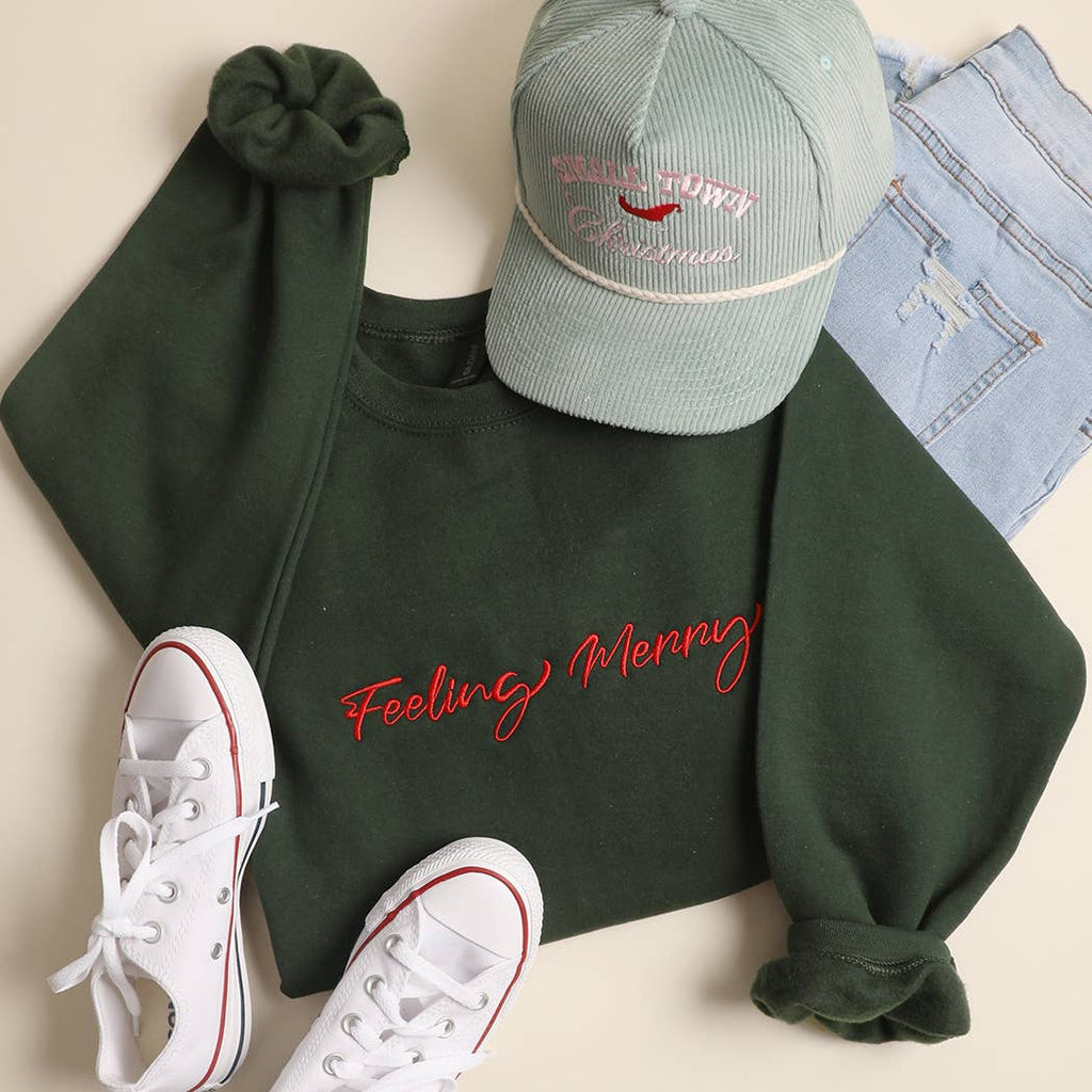 FEELING MERRY Embroidered Fleece