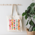 Floral Lines Canvas Tote Bag