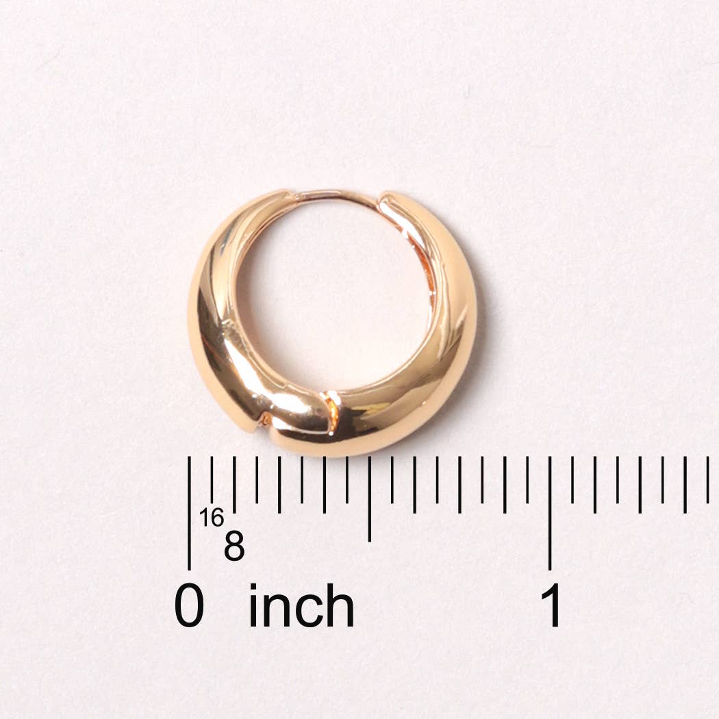 14K Gold-Dipped Hoop Earring: GLD / ONE SIZE
