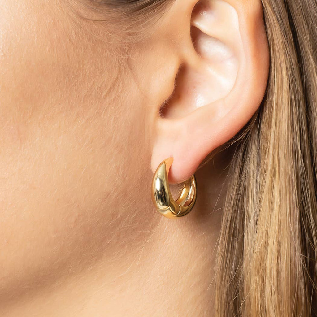 14K Gold-Dipped Hoop Earring: GLD / ONE SIZE