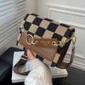 Trendy Checkered Crossbody Bag