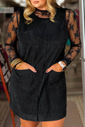 Corduroy Mini Dress with Pockets