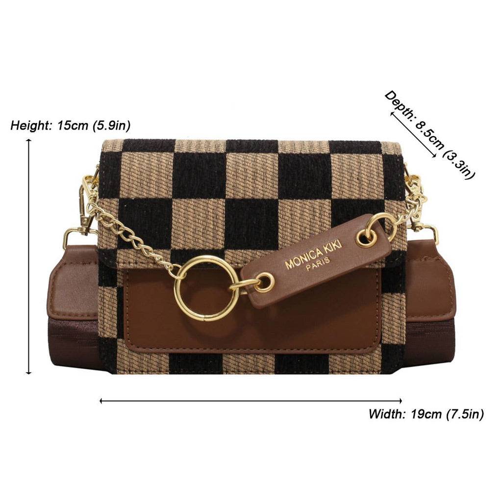 Trendy Checkered Crossbody Bag