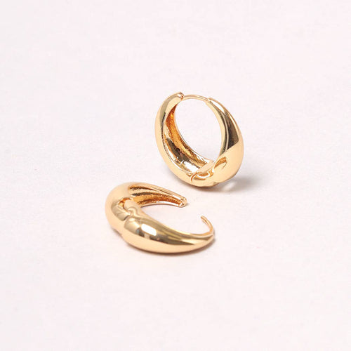14K Gold-Dipped Hoop Earring: GLD / ONE SIZE