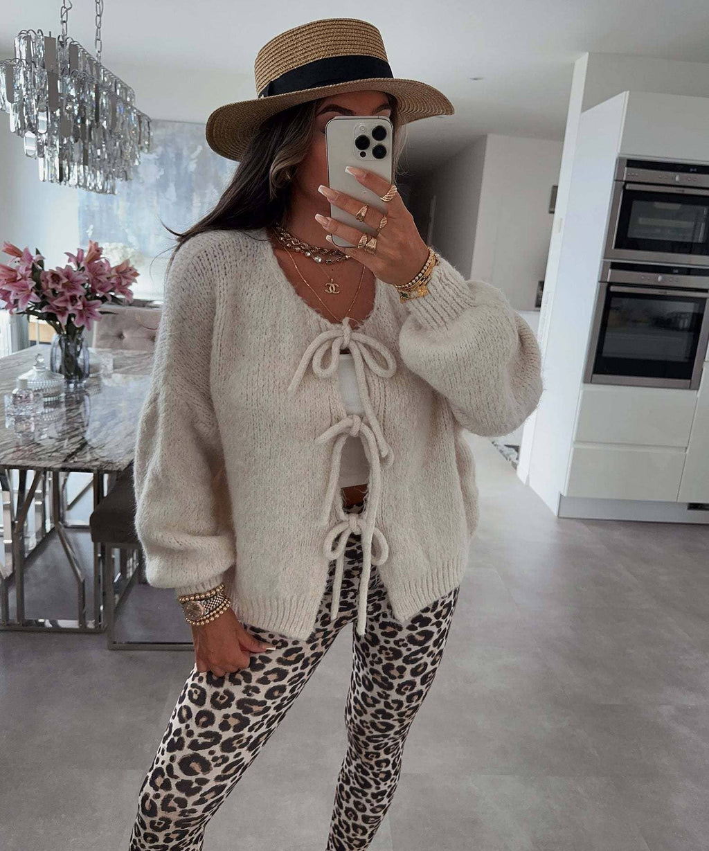 Bow Tie Soft Sweater Jacket