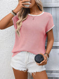 Knit Top Short Sleeve Casual Sweater