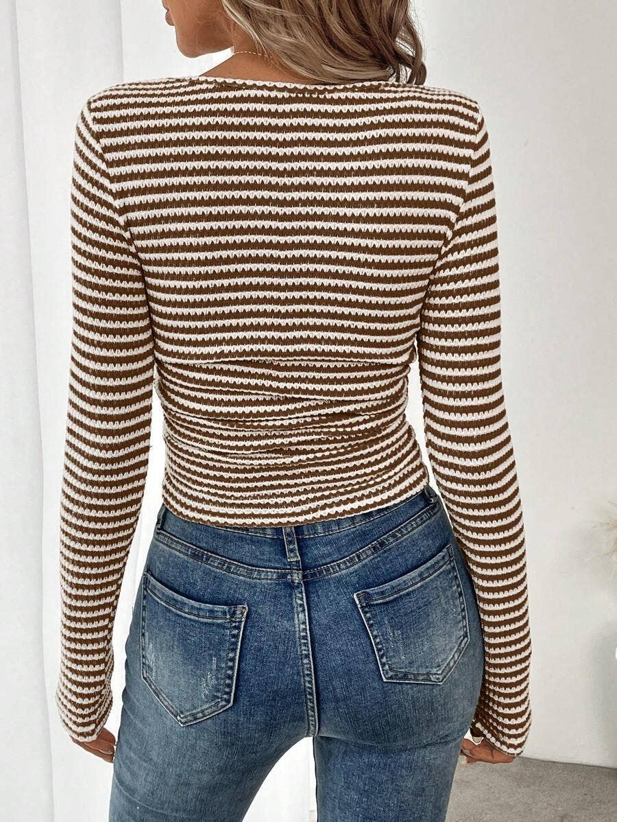 Square Neck Slim Fit Knit Top