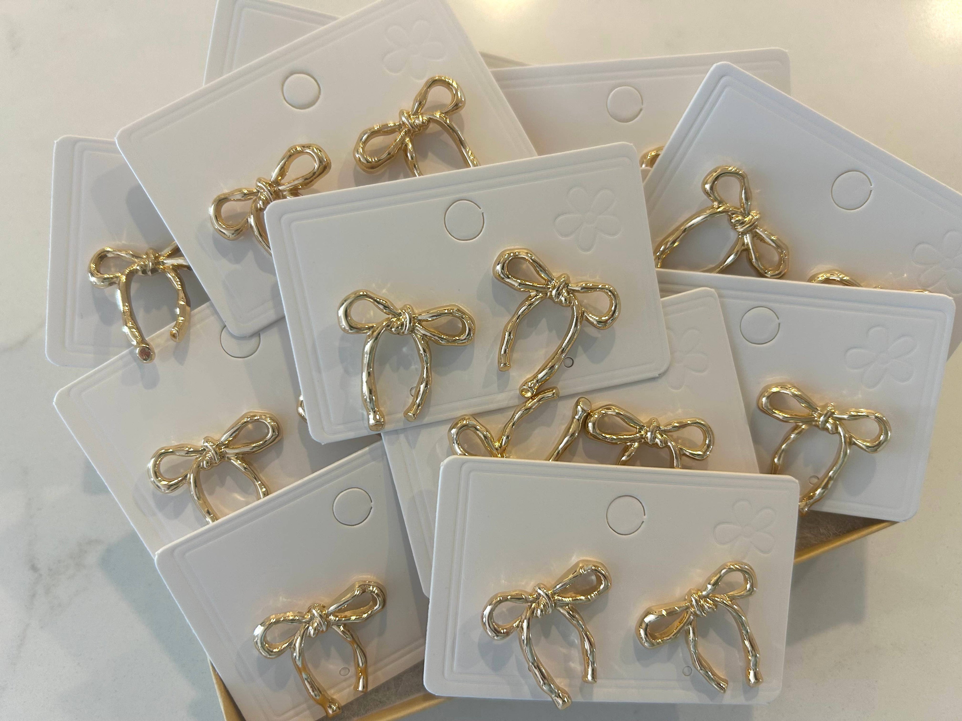 Gold Bow Stud Earrings