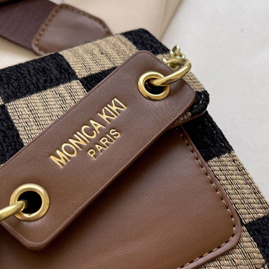 Trendy Checkered Crossbody Bag