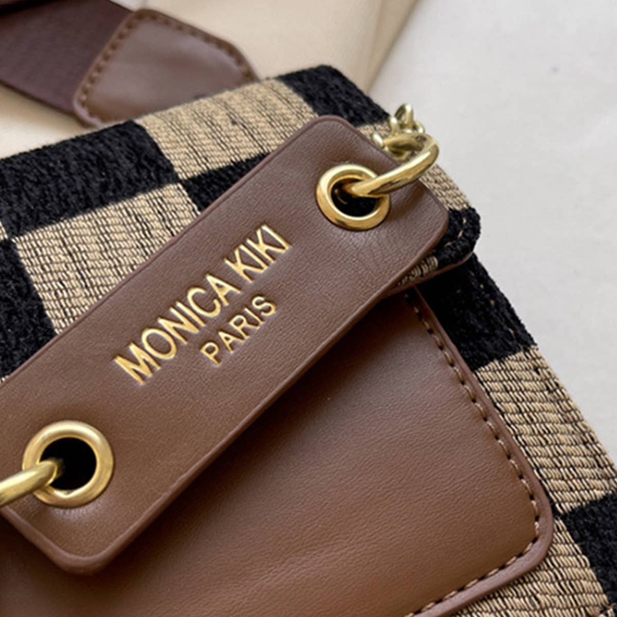 Trendy Checkered Crossbody Bag