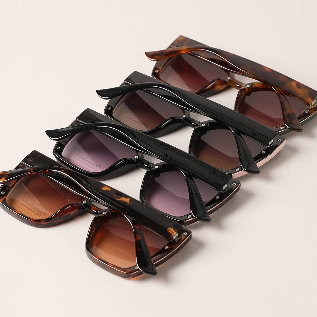 Frameless Oversized Cat Eye Sunglasses
