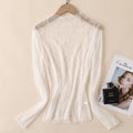 Mesh Blouse - Long Sleeve Lace Top