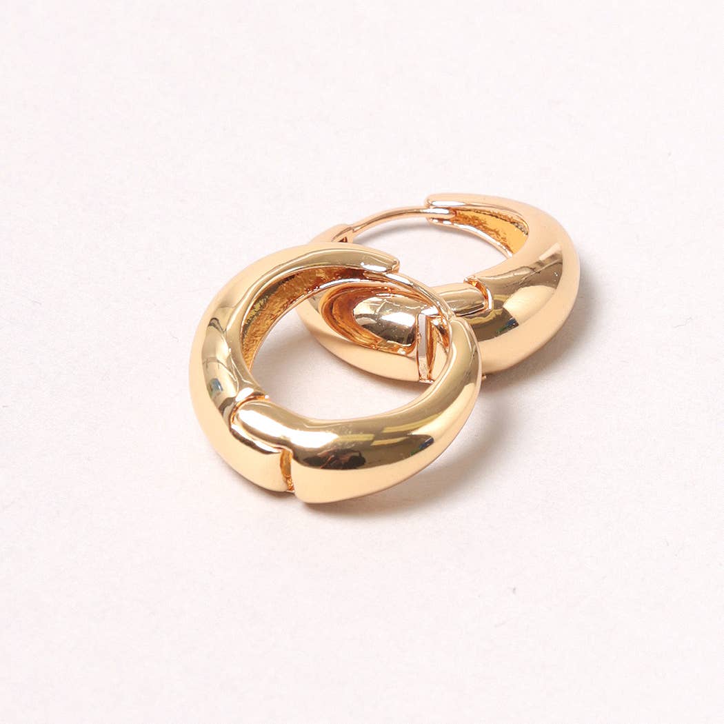 14K Gold-Dipped Hoop Earring: GLD / ONE SIZE