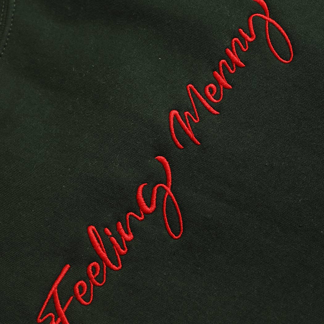 FEELING MERRY Embroidered Fleece